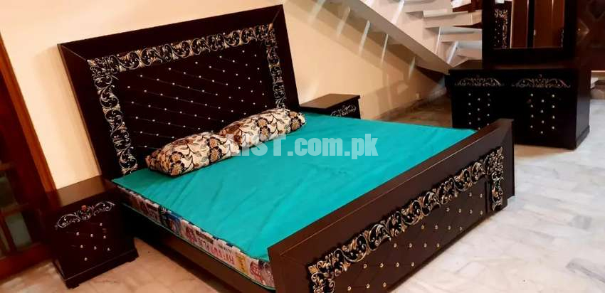 Bed set new condition with side tables and all Home furniture availabl