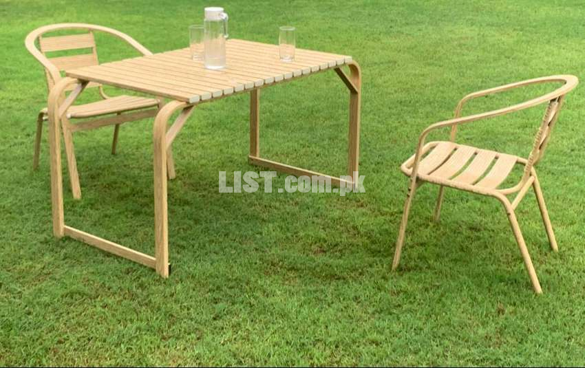 Outdoor Table With 4 Chairs Set Patio Balcony Garden Rust, Water,