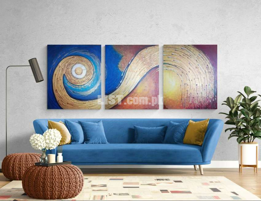 Hand Painted Abstract Painting of size 6 ft x 4 on Canvas. ft
