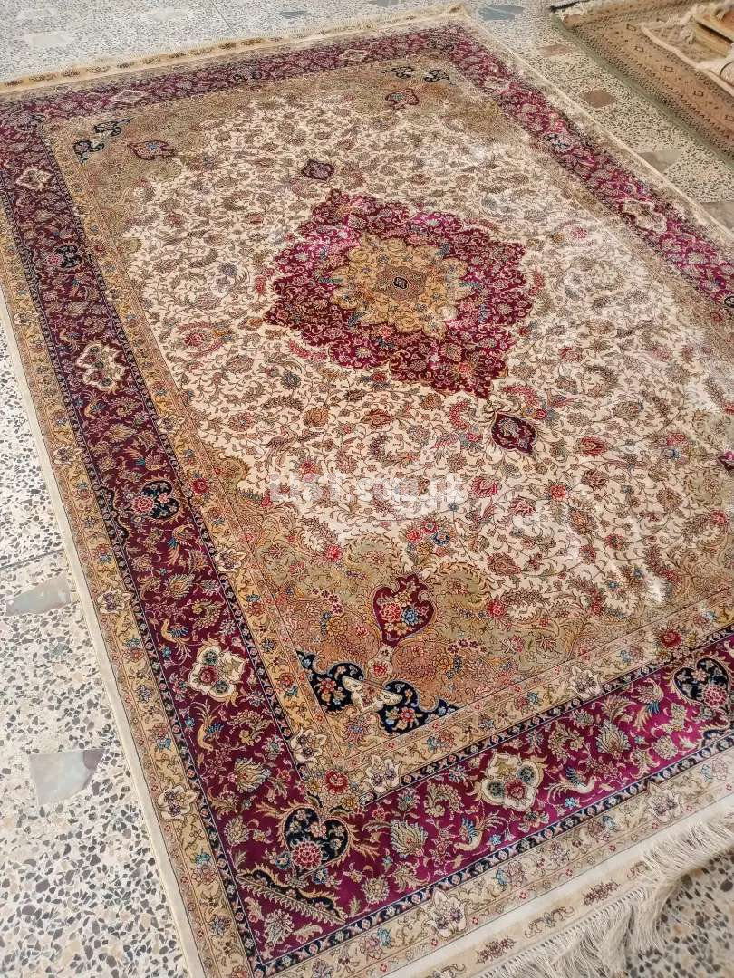 Antique Hand knotted Silk carpet