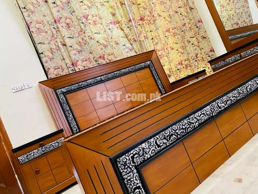 Luxurious Bed set With double color and all home furniture sofa table