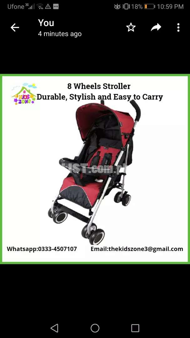 8 wheels stroller high quality