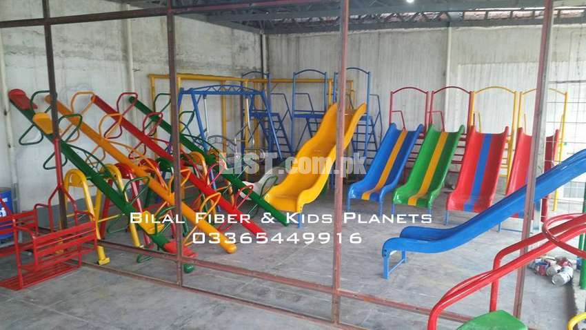 Slide swing, seesaw, mery go round, multi play boosters