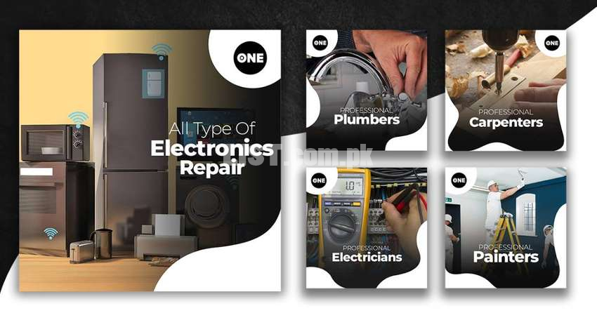 Electrician, Plumber, House Painter, Carpenter & Electronics Repair.