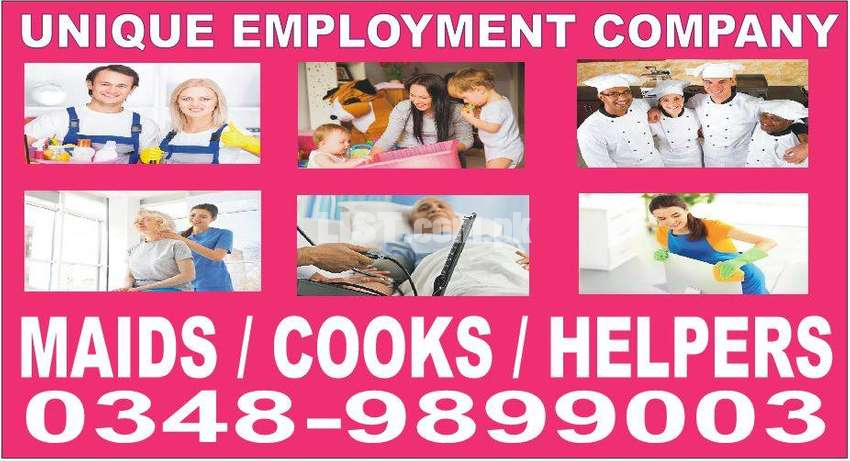 Domestic HOME COOK are Fully Responsible and TRAINED Verified Options.