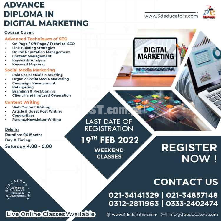 Learn the Complete Advanced Diploma in Digital Marketing.