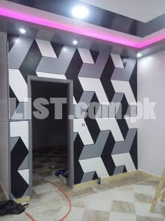 office and bedroom 3d wall painting design texture. ceiling designs