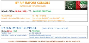 Carry - Logistics Services Door to Door All over the World to Pakistan