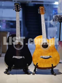 black color acoustic guitars, trus rod in neck, 5 years warrenty