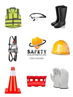 Safety Vest,Road Cones, Road Barrier, Shoes, Safety Gloves, Harness