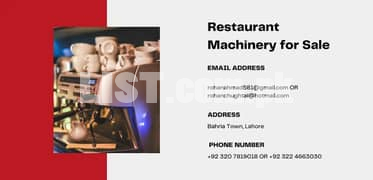 Restaurant Business & Machinery for Sale