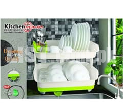 Drain Wash With Double Layers Kitchen Plate Rack With Water Drainer
