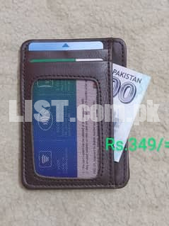 Card holder leather wallet men purse