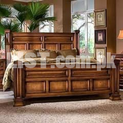 New Design Collection In Sheesham Wood Bed Set With Dressing Side Tabl