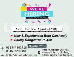 Call Centre Agents (CSR)