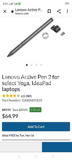 Lenovo Active Pen 2 Stylus pen