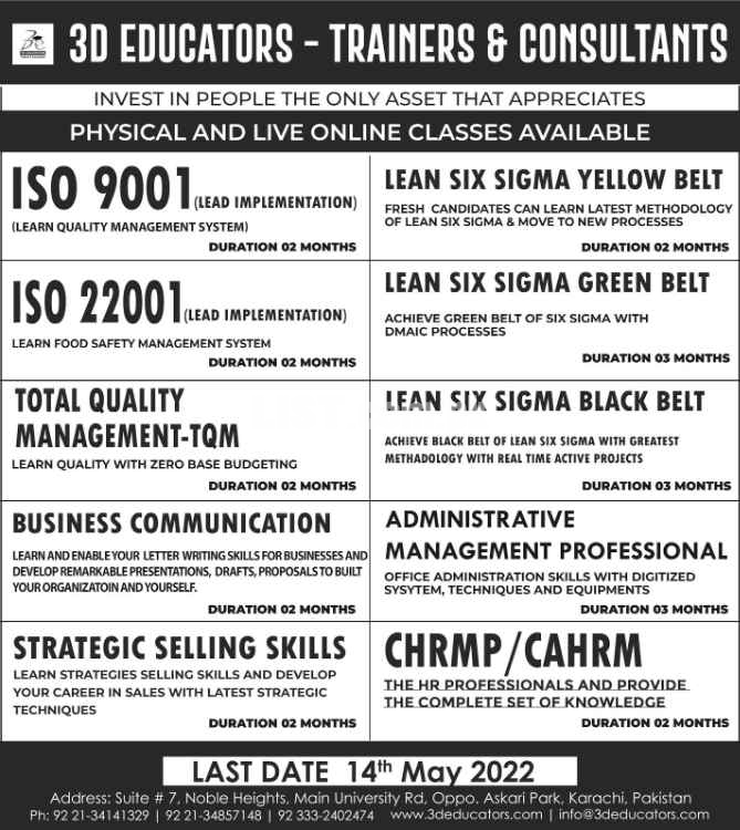 Job Oriented Professional Trainings with International Certifications.
