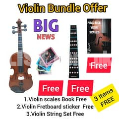 Violin 4/4 Size with 3 Free items SALE SALE