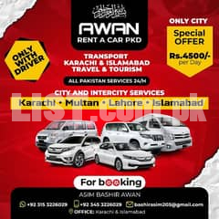 Rent A Car Karachi Only With drivers All Pakistan service 24/H