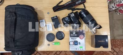 Canon EOS 550D DSLR Camera with 2 Lenses + all accessories