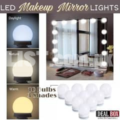 Vanity Light LED Bulbs for Makeup Mirror Stand | 10 Bulbs with 3 Light