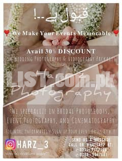 Photographer/Videography, Photography/Videographer, Photoshoot Wedding