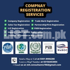 Firm, Company Registration, Trademark, GST, NTN Registration, Tax Retu