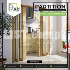 Trendy Folding Shutter Door PVC Best For Partition With 75% Open space