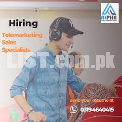 Telemarketing call center jobs for male and female.
