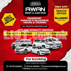 Rent A Car Karachi & Islamabad Only With drivers All Pakistan services