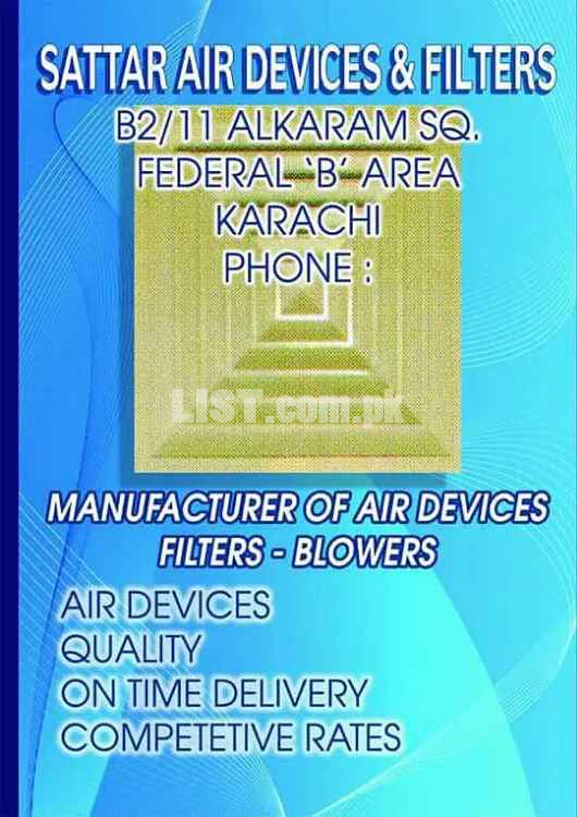 SATTAR AIR DEVICES AND FILTERS | HVAC WORKS | AIR ENGINEERING | DUCT |