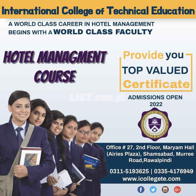 Hotel Management Course Diploma in Karak Bannu