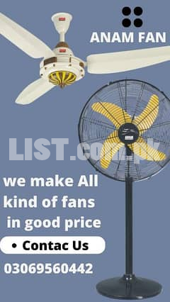 ceiling fans , pedestal fans , stand fans , Ac Dc fans All Available