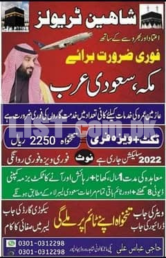 Job , visa , Jobs in Saudia Arabia, Jobs Available , Job in Haram Pak