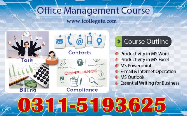 OFFICE MANAGEMENT TWO MONTHS COURSE IN MULTAN SAHIWAL