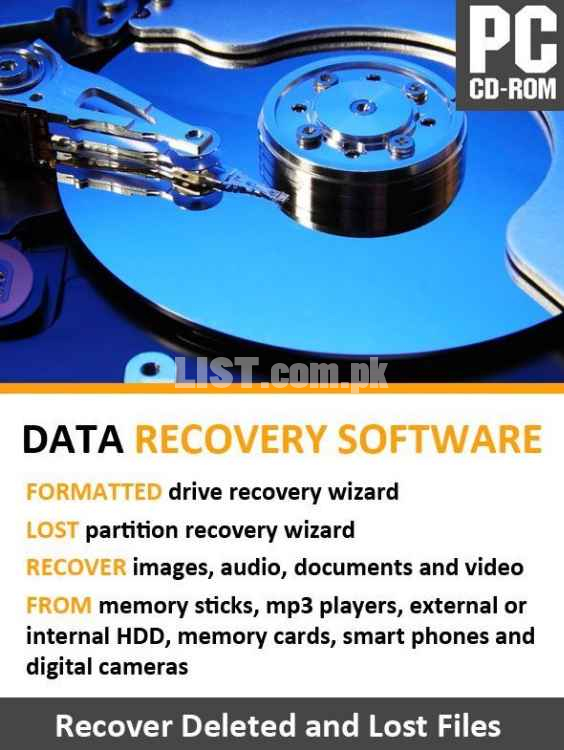 Data Recovery Software 100% (USB, Memory Card, Hard Disk, Or Any Stora