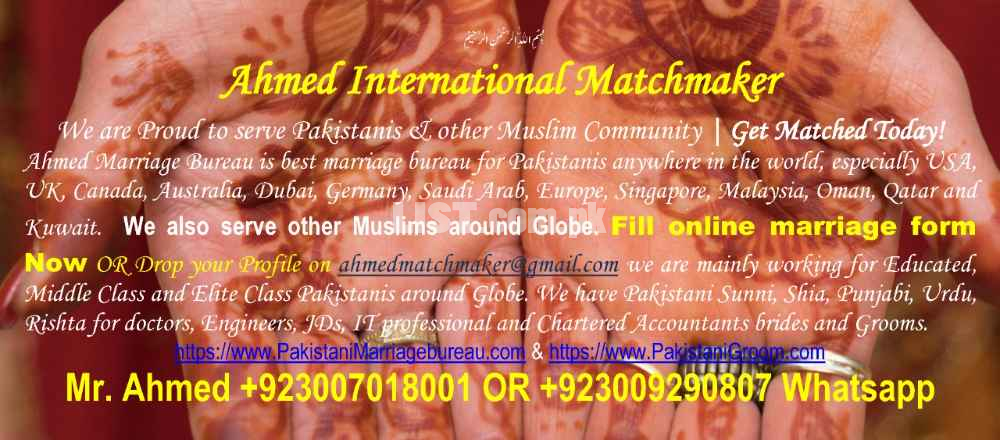Pakistani Muslim Matchmaker, Marriage Bureau, Rishta, Shaadi in USA, U