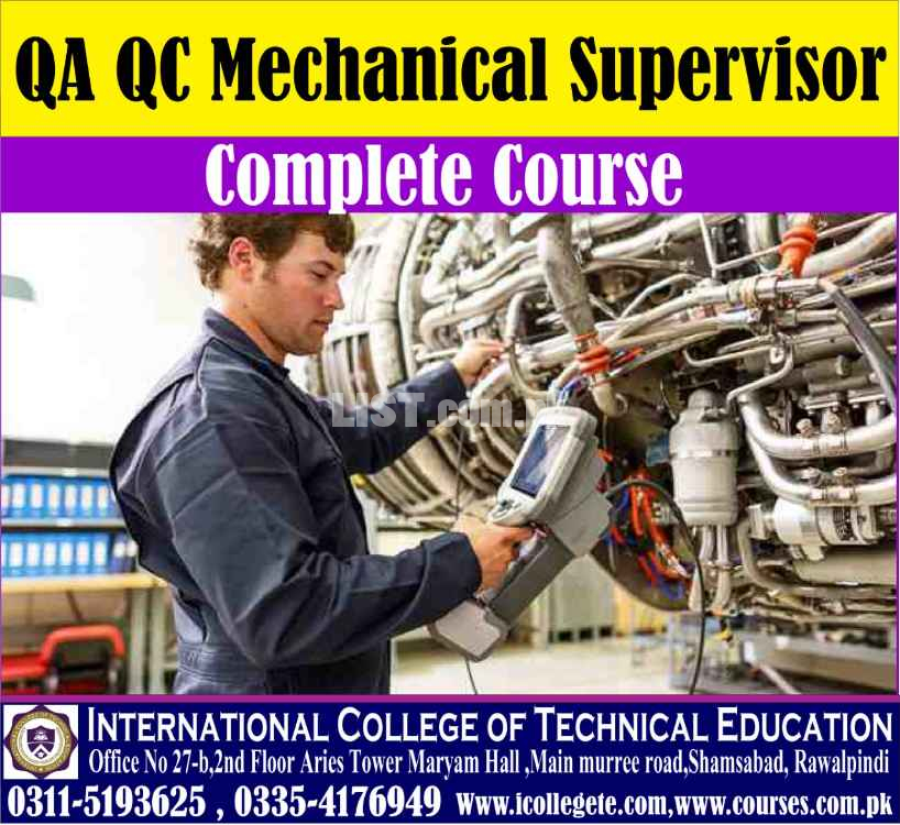 International QA QC Mechanical Course in Faisalabad Sialkot