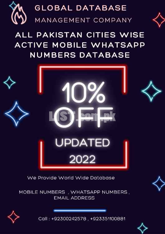 All Pakistan Cities Wise Active Whatsapp Mobile Numbers List For Sms