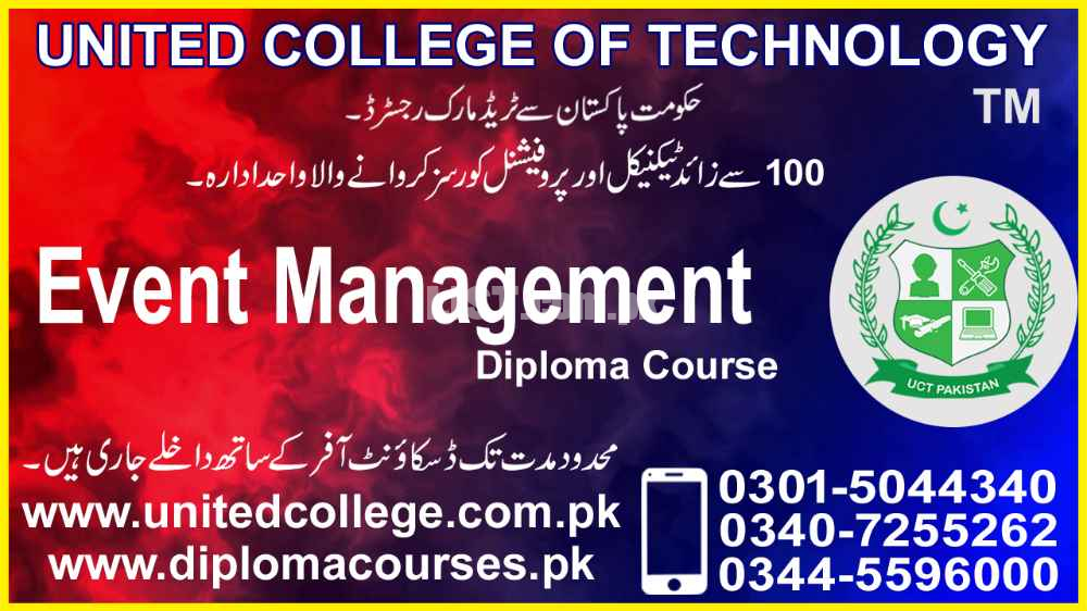 #1#EVENT MANAGEMENT DIPLOMA COURSE IN PAKISTAN LAHORE