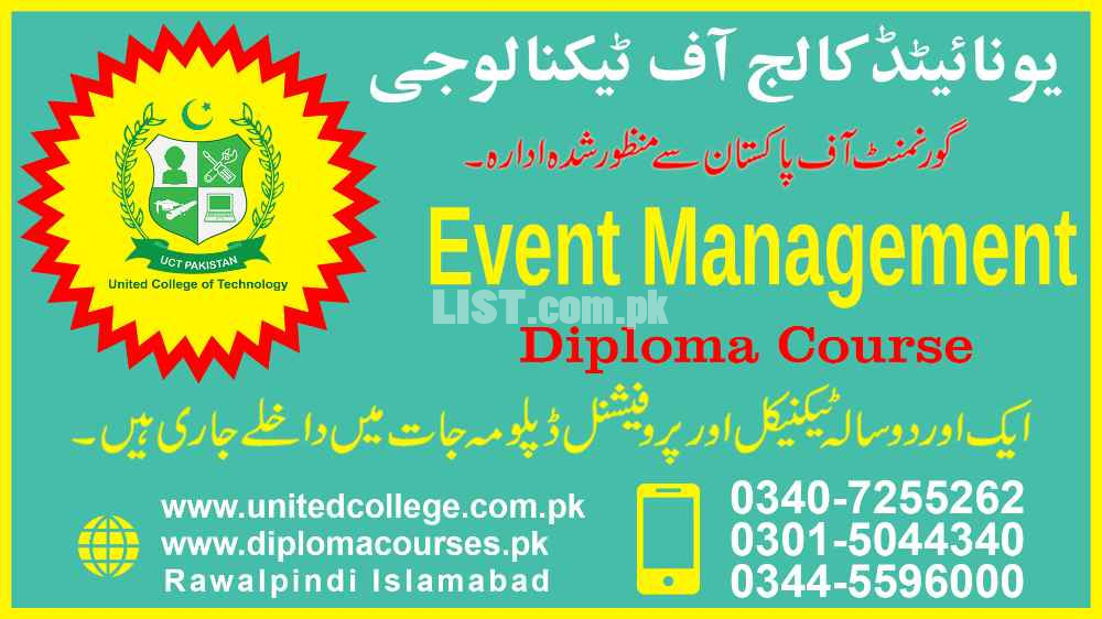 #1# PROFESSIONAL DIPLOMAA COURSE IN  EVENT MANAGEMENT  COURSE IN PAKIS