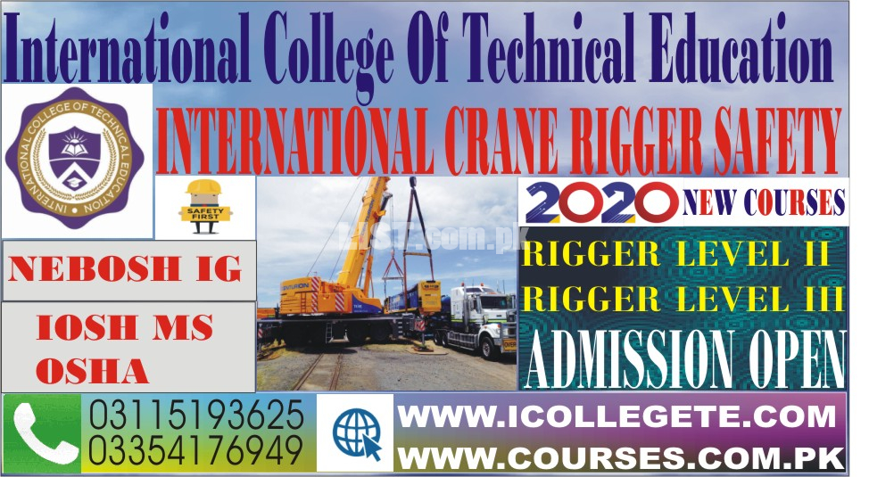 Admission open 2023#1 Crane Rigger Leve 1 Course in Faisalabad