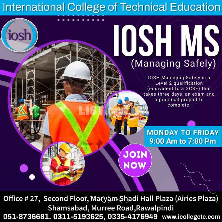 #Admission open 2023 # Best IOSH MS Diploma In Sialkot