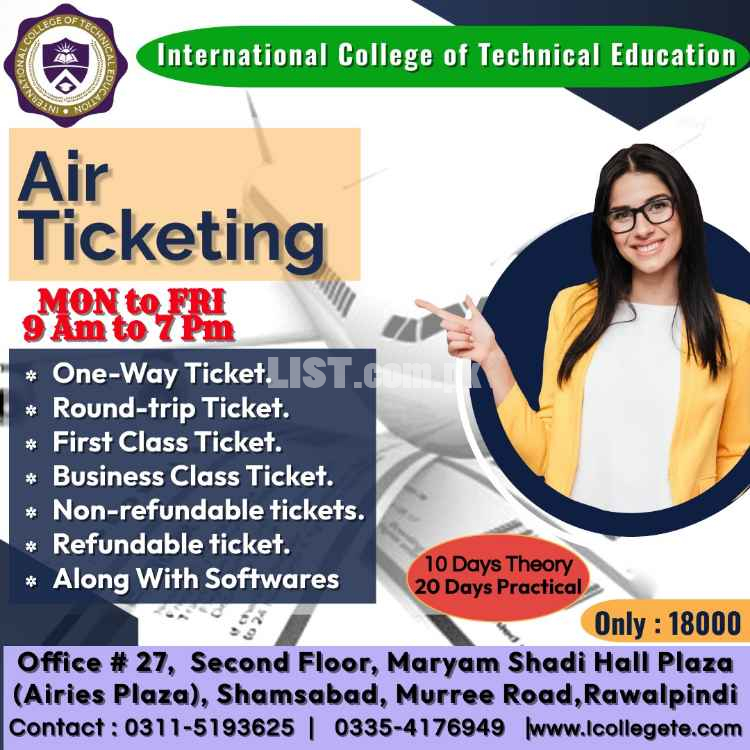 2023#Diploma In #Air-ticketing In Gujrat
