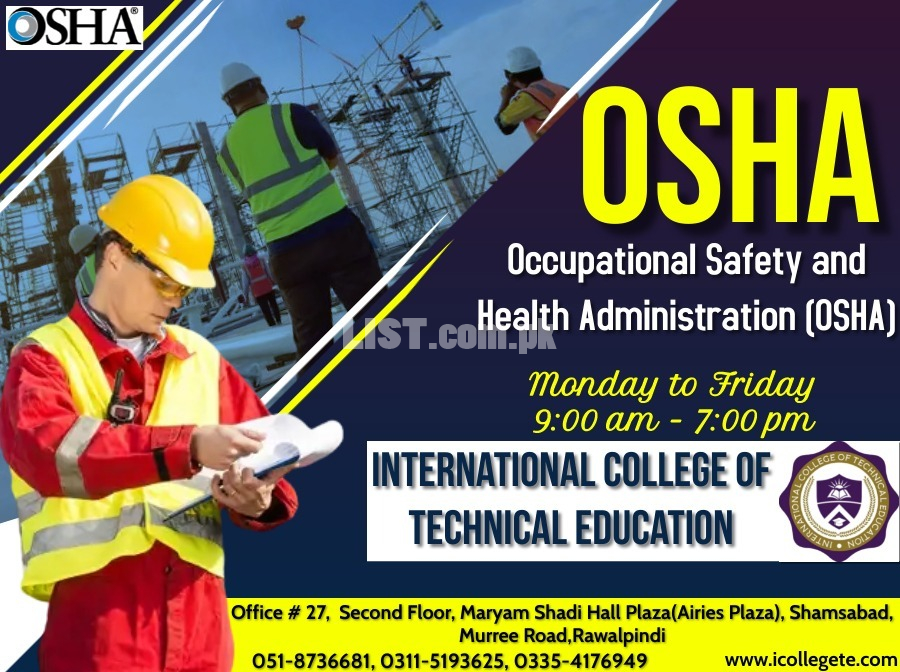 1 #OSHA 30 Hours Course In Rawalpindi,Saddar