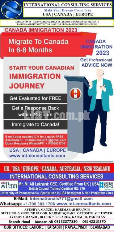 USA Study & Canada Immigrant Visa Consultant