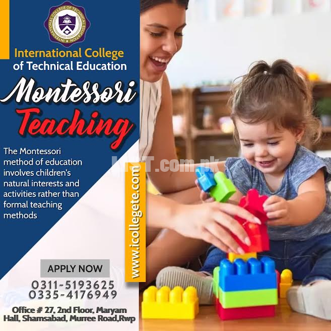 Montessori teacher training course in Rawalpindi Jhelum
