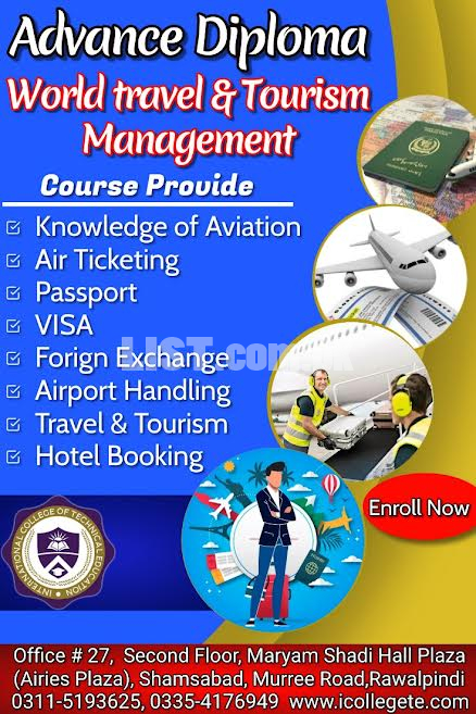 World Travel Tourism course in Faisalabad Sargodha