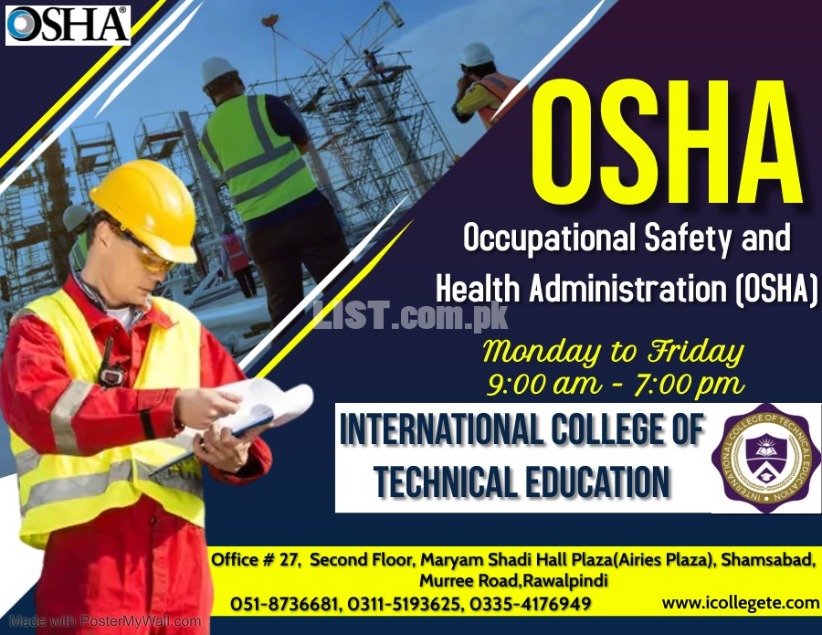 OSHA 1 Month Course In Mandi Bahuddin,Sialkot