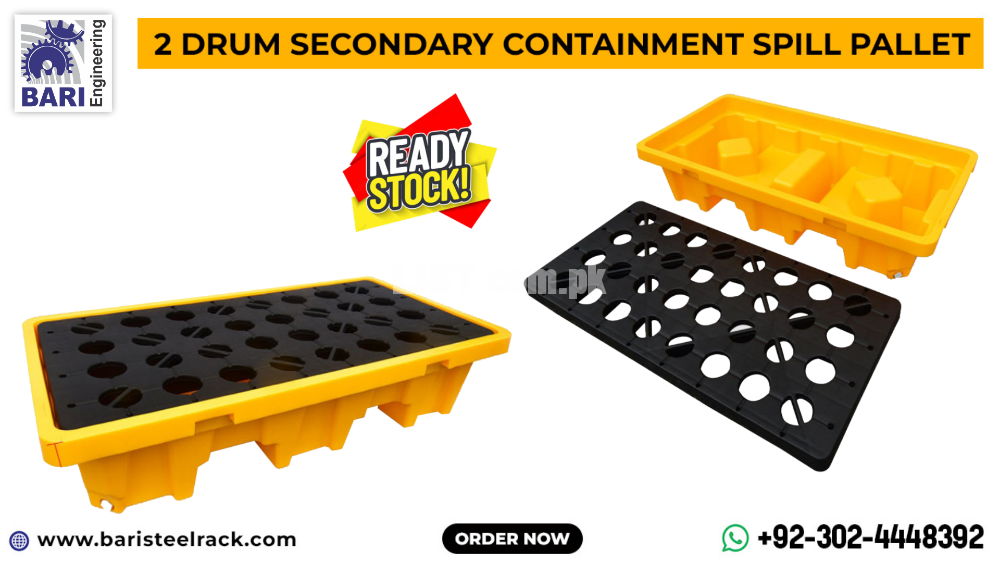 2 Drum Secondary Containment Spill Pallet